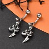 Snake 316 Surgical Stainless Steel Belly Button Rings/Earrings EJEW-G416-11AS-1