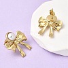 201 Stainless Steel ABS Plastic Pearl Stud Earrings EJEW-Z151-13G-06-2