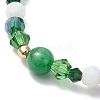 5Pcs 5 Styles Saint Patrick's Day Theme Natural Dyed Yellow Jade & Glass Beads Stretch Bracelets BJEW-JB11156-5