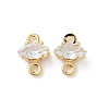 Brass Pave Clear Cubic Zirconia Connector Charms KK-Z136-54B-G-1
