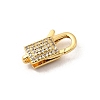 Brass Micro Pave Clear Cubic Zirconia Lobster Claw Clasps KK-A266-24A-G-2