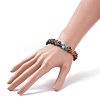 Natural & Synthetic Mixed Gemstone Chakra Beaded Bracelet BJEW-TA00135-3