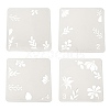 4Pcs 4 Styles PET Out Drawing Painting Stencils DIY-XCP0003-06-1