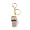 Shining Zinc Alloy Rhinestone Whistle Pendant Keychain KEYC-O014-01G-04-1