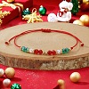 Christmas Theme Glass Beads Braied Bead Bracelets for Women XL4935-1