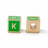 Rack Plating Brass Enamel Beads KK-B060-04G-02K-1