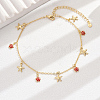 Elegant Brass Enamel Turtle Starfish Beach Anklet for Stylish Women JC1735-5