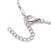 304 Stainless Steel Link Bar Chain Anklets for Women AJEW-AN00622-4