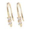 Brass Micro Pave Cubic Zirconia Earring Hooks KK-U008-12G-1