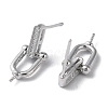Rhodium Plated 925 Sterling Silver Stud Earring Findings STER-M115-05P-2