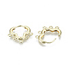 Brass Huggie Hoop Earring KK-N227-59-NF-3