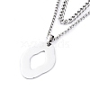 304 Stainless Steel Double Layer Necklaces NJEW-M181-05P-2