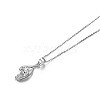 TINYSAND 925 Sterling Silver Tear of Joy Cubic Zirconia Pendant Necklace TS-N399-S-16-2