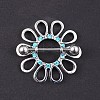 316L Surgical Stainless Steel Aquamarine Rhinestone Nipple Rings FS-WGB766E-12-1