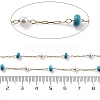 Synthetic Turquoise & Glass Beads Link Chains CHS-K021-04G-3