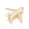 Brass Micro Pave Cubic Zirconia Airliner Beads ZIRC-L078-005G-NR-2