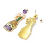 Carnival Theme Glitter Zinc Alloy Champagne Winebottle Dangle Stud Earrings EJEW-D087-06G-2
