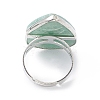 Natural Amazonite Adjustable Ring RJEW-B026-01P-3