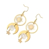 Celestial Brass & 304 Stainless Steel Dangle Drop Earrings for Women EJEW-JE07345-01-4