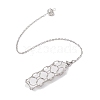 304 Stainless Steel Chain Macrame Pouch Empty Stone Holder Dowsing Pendulums PALLOY-JF02877-03-4