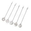 Tibetan Style Alloy & 304 Stainless Steel Pendants Hook Bookmarks AJEW-JK00345-1