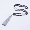 Nylon Tassel Pendant Necklaces NJEW-JN02062-1