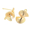 Brass Micro Pave Cubic Zirconia Stud Earring Findings KK-U015-04G-2