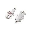 Valentine's Day 304 Stainless Steel FireBrick Enamel Boy Girl Connector Charms STAS-Z078-16P-2