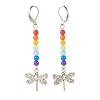Natural Malaysia Jade with Alloy Dragonfly Long Dangle Leverback Earrings EJEW-JE04909-04-2