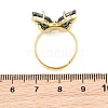 Brass Micro Pave Cubic Zirconia Finger Rings GL-CBA65A8-01G-14-5