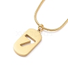 Oval with Number 7 Pendant Necklace NJEW-A004-06G-1