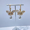 Fashionable luxury Clear Cubic Zirconia & Rhinestone Butterfly Stud Earrings KY8568-2-1