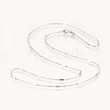 Rhodium Plated 925 Sterling Silver Cable Chain Necklaces STER-L059-15P-2