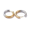 Two Tone 304 Stainless Steel Hinged Hoop Earrings for Women X-EJEW-A073-01D-2