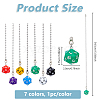 7Pcs 7 Colors Dice Acrylic Charms Ceiling Fan Pull Chain Extenders HJEW-DC00015-2