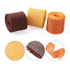 Yilisi 3 Rolls 3 Colors Polyester Imitation Linen Wrapping Ribbon OCOR-YS0001-02B-13