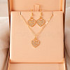 Alloy Rhinestone Pendant Necklaces & Dangle Earrings Sets for Women FS-WGD52C4-08-1