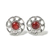 Cat Eye Stud Earrings EJEW-G400-61P-1