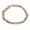 304 Stainless Steel Rectangle Link Chain Bracelets BJEW-B078-51GP-1