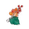 Grape Natural Carnelian Pendant Decorations HJEW-TA00266-02-4