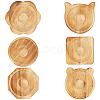 6Pcs 6 Styles Beech Wooden Jewelry Bracelet Finger Ring Diplay Holder Tray ODIS-BBC0001-03A-6