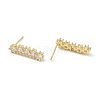 Rectangle Rack Plating Brass Cubic Zirconia Stud Earrings for Women EJEW-K245-15G-2