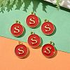 Golden Plated Alloy Enamel Charms ENAM-S118-03S-5