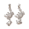 Brass Micro Pave Clear Cubic Zirconia Pendants CU-CBAFC45-01P-1