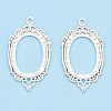 Zinc Alloy Link Cabochon Settings PALLOY-WH0001-35S-2