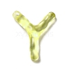 Transparent Resin Alphabet Pendants LS-RESI-C028-02Y-1