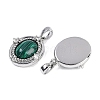 Synthetic Malachite Oval Pendants KK-U043-44P-B-2