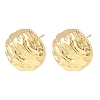 Textured Round Brass Stud Earrings EJEW-D346-05G-4