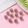 Brass Cubic Zirconia Beads ZIRC-F001-31RG-6