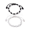 2Pcs Adjustable Nylon Cord Braided Bead Bracelets for Women Men BJEW-JB11430-2